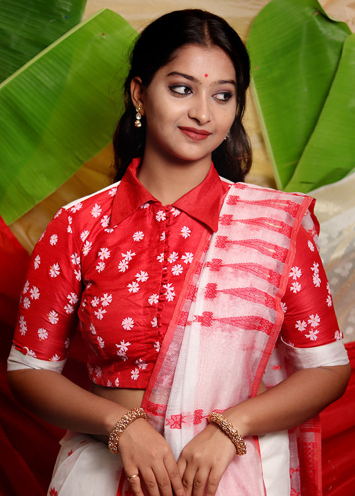Red Silk Designer Blouse - Indian Silk House Agencies