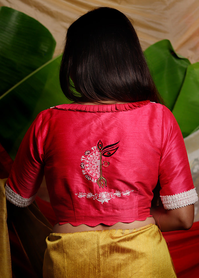 Fuchsia Pink Silk Designer Blouse - Indian Silk House Agencies