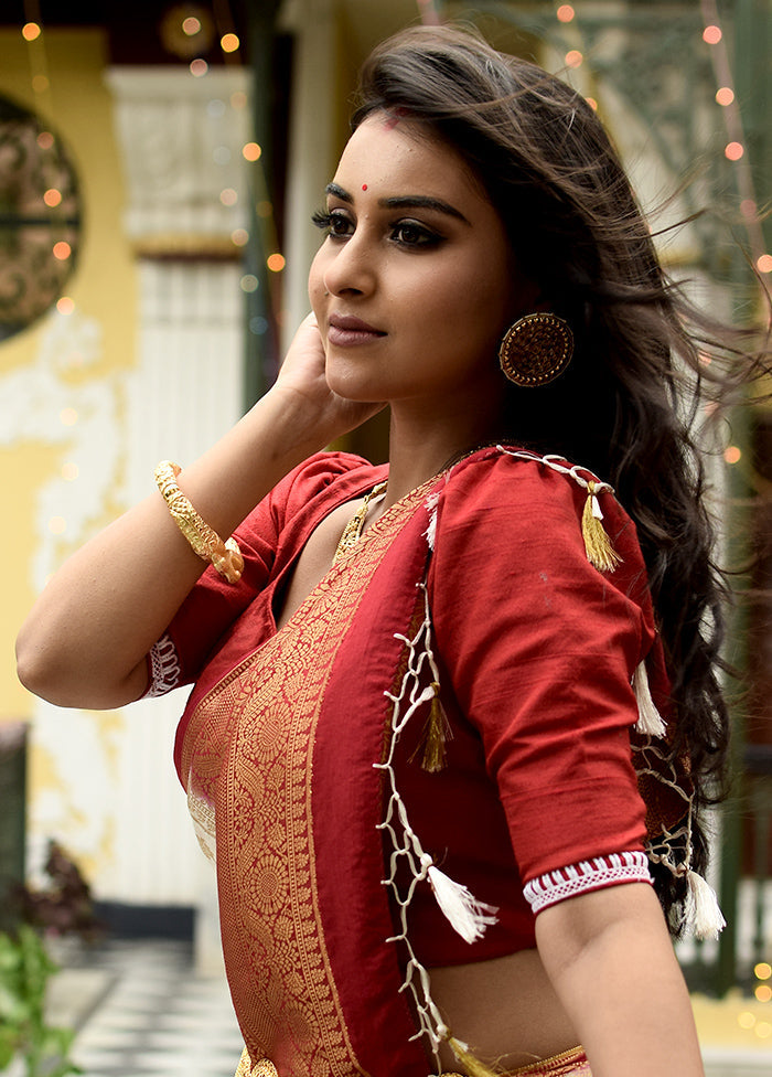 Red Silk Designer Blouse - Indian Silk House Agencies