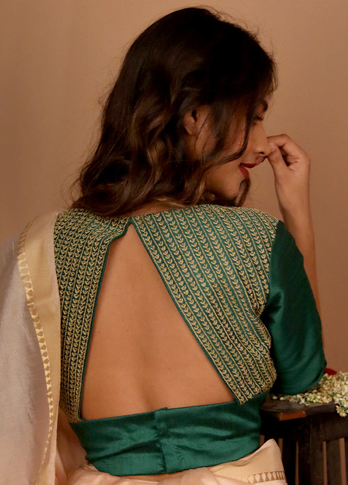 Green Silk Designer Blouse - Indian Silk House Agencies