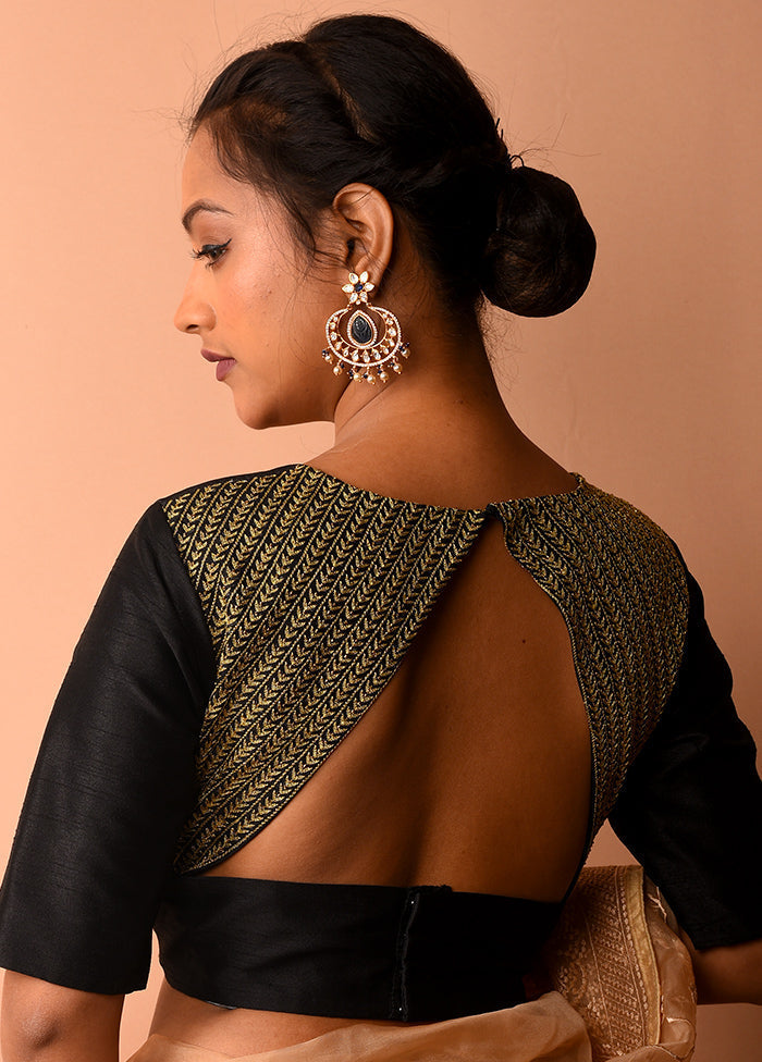 Black Silk Designer Blouse - Indian Silk House Agencies