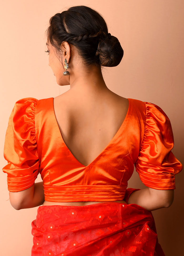 Orange Silk Designer Blouse - Indian Silk House Agencies