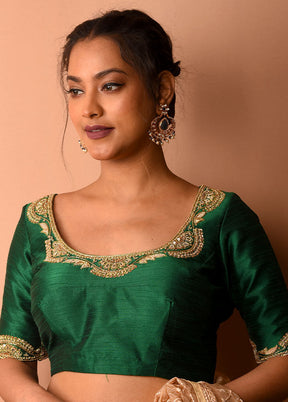 Green Silk Designer Blouse - Indian Silk House Agencies