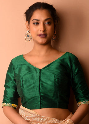 Green Silk Designer Blouse - Indian Silk House Agencies