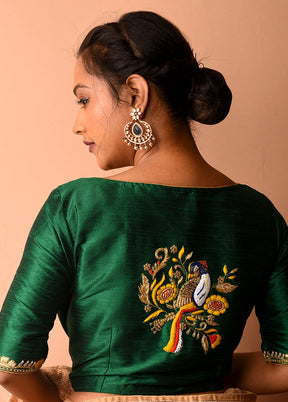 Green Silk Designer Blouse - Indian Silk House Agencies