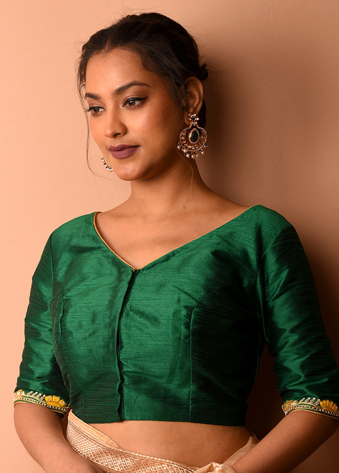 Green Silk Designer Blouse - Indian Silk House Agencies