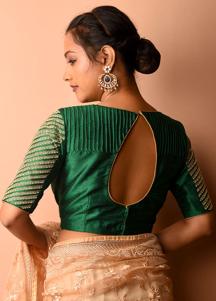 Green Silk Designer Blouse - Indian Silk House Agencies