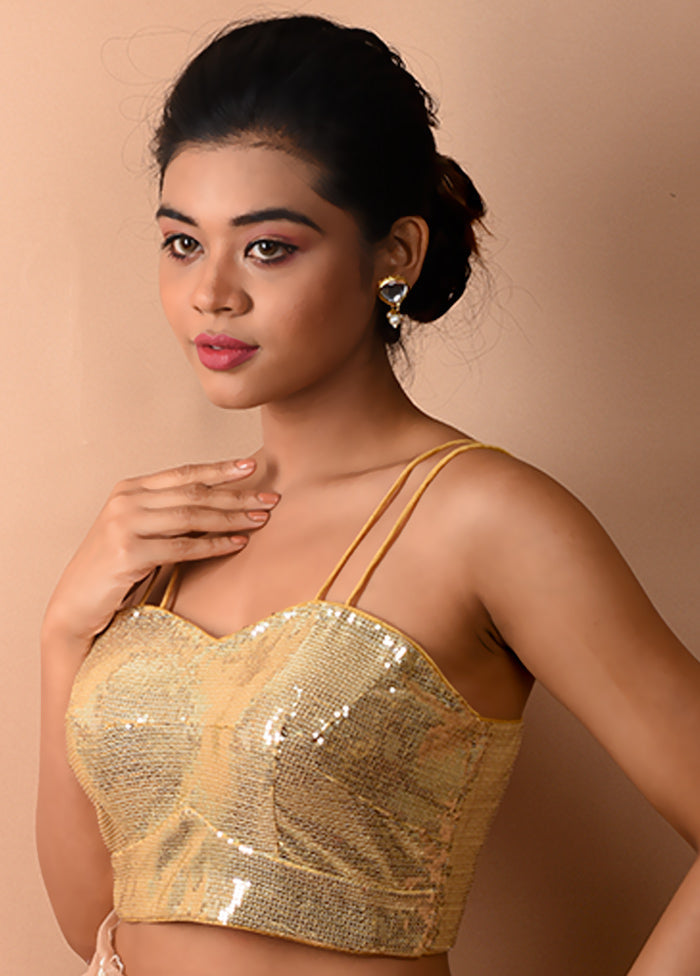 Gold Sequin Designer Blouse - Indian Silk House Agencies