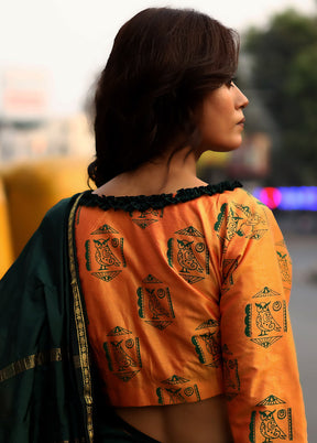 Mustard Cotton Silk Designer Blouse - Indian Silk House Agencies