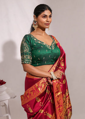 Bottle Green  Sweetheart Neck Designer Blouse