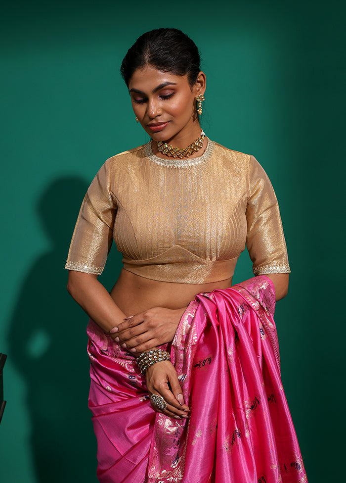 Gold  High Neck Designer Blouse