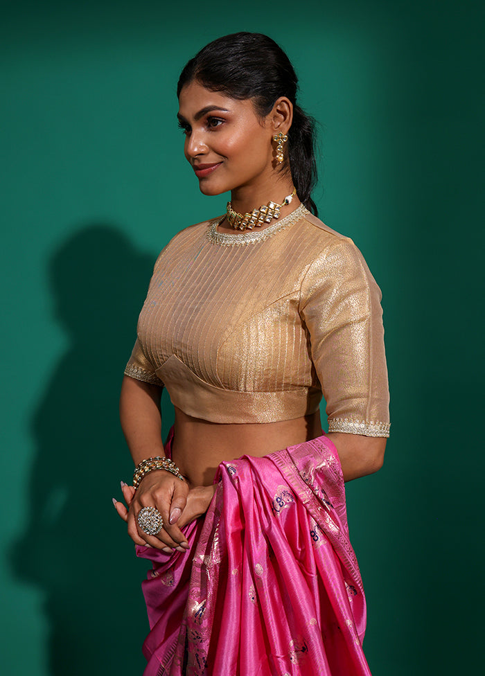 Gold  High Neck Designer Blouse