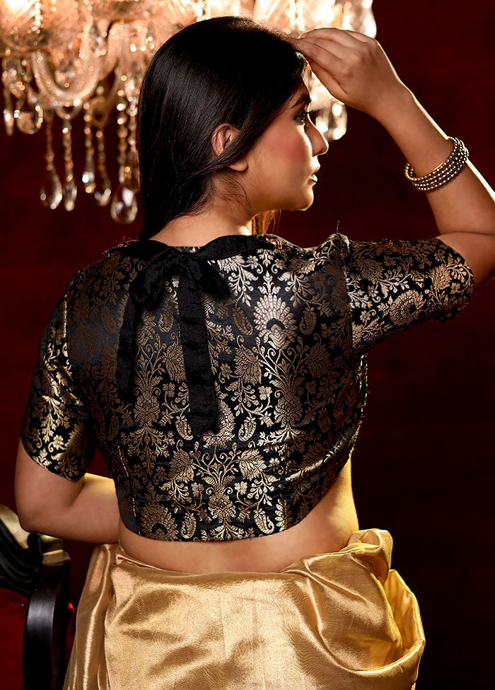 Black Brocade Designer Blouse - Indian Silk House Agencies