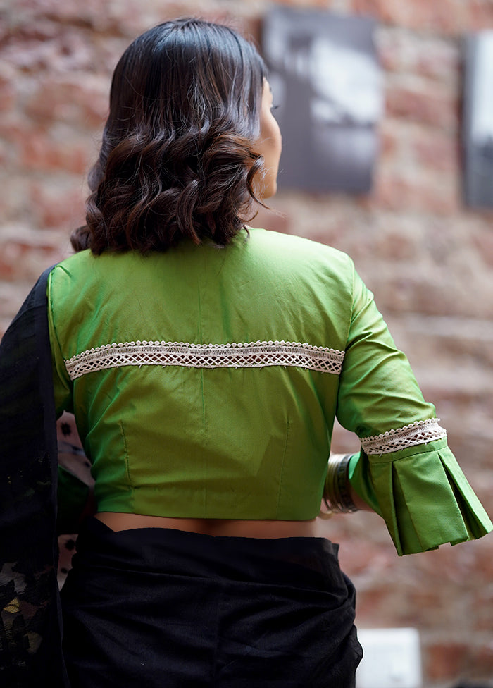 Green Silk Designer Blouse - Indian Silk House Agencies