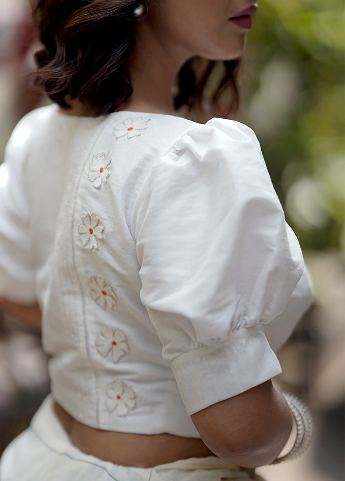 White Dupion Silk Designer Blouse