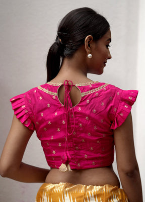 Pink Brocade Designer Blouse - Indian Silk House Agencies