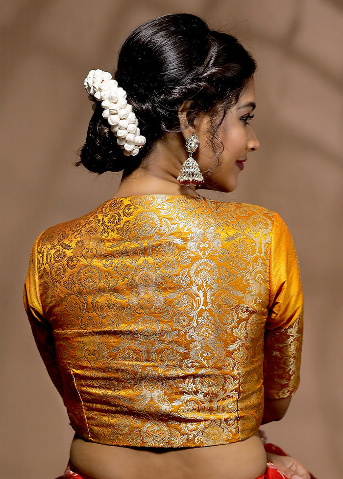 Mustard Brocade Designer Blouse - Indian Silk House Agencies