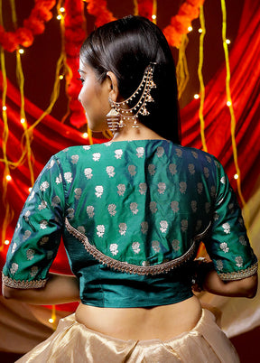 Green Brocade Designer Blouse - Indian Silk House Agencies