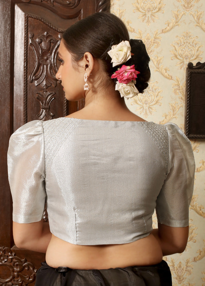 Silver Tissue Designer Blouse - Indian Silk House Agencies