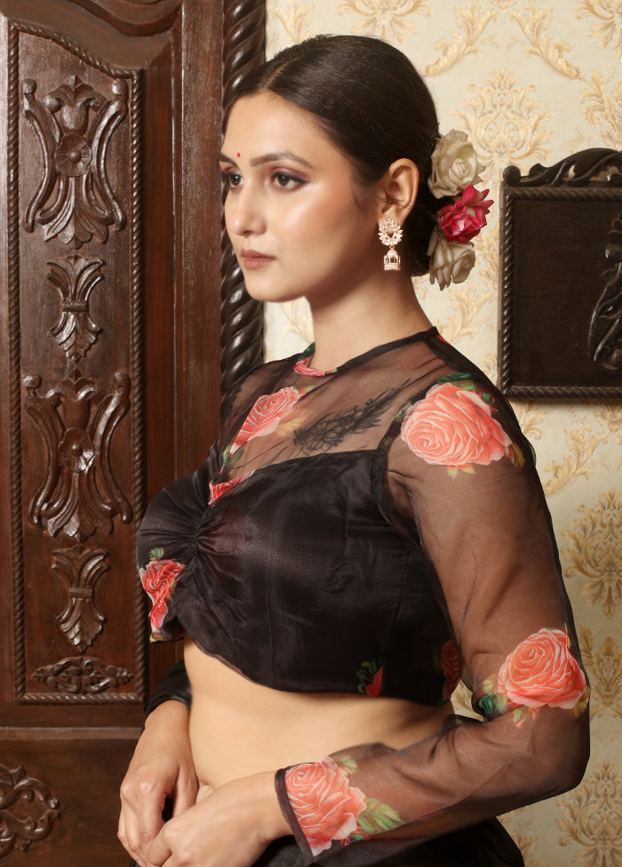 Black Organza Designer Blouse - Indian Silk House Agencies