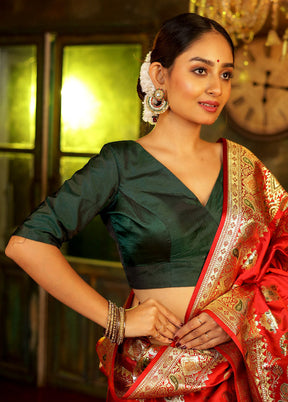 Green Silk Designer Blouse - Indian Silk House Agencies