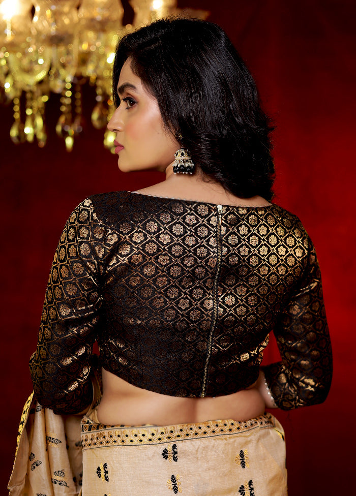 Black Brocade Designer Blouse - Indian Silk House Agencies