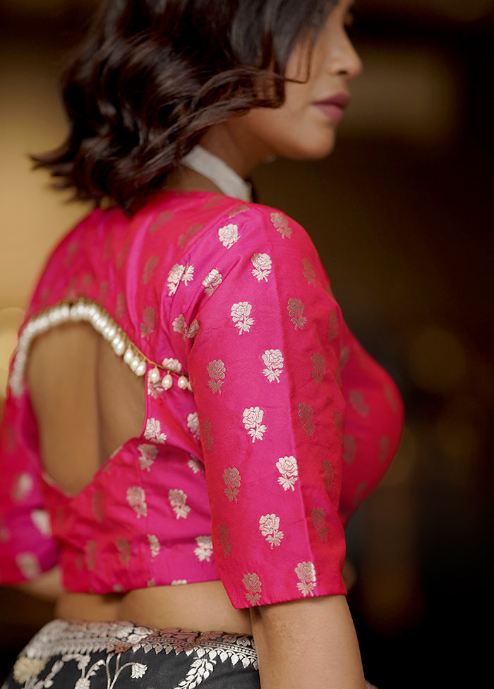 Pink Brocade  Designer Blouse