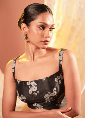 Black Square Neck Designer Blouse