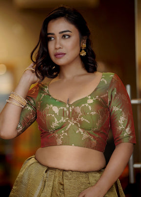 Green Brocade  Designer Blouse - Indian Silk House Agencies