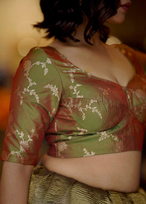 Green Brocade  Designer Blouse - Indian Silk House Agencies