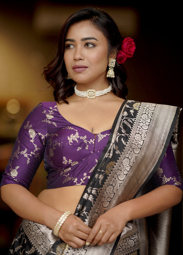 Purple Brocade  Designer Blouse - Indian Silk House Agencies