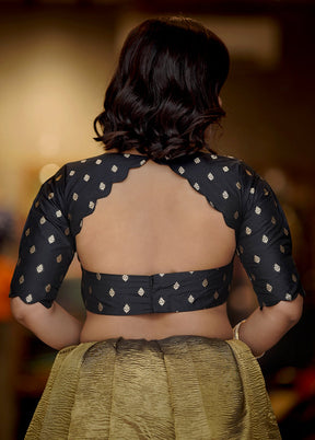 Black Brocade  Designer Blouse - Indian Silk House Agencies