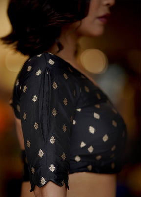 Black Brocade  Designer Blouse - Indian Silk House Agencies