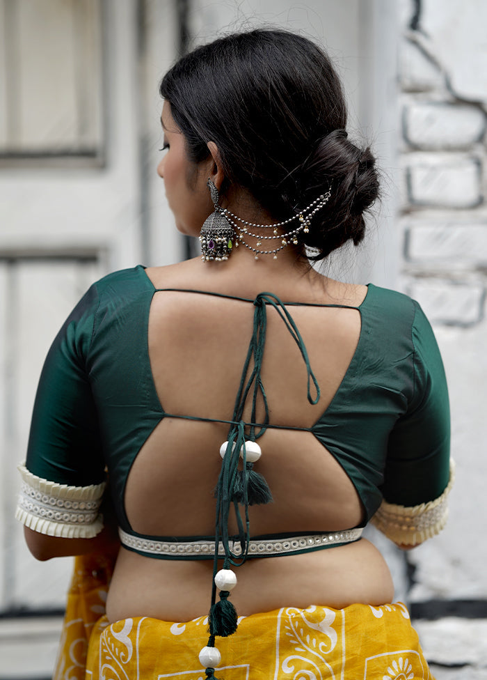 Green Silk Designer Blouse - Indian Silk House Agencies