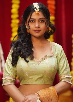 Green Brocade Designer Blouse - Indian Silk House Agencies