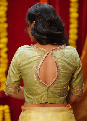 Green Brocade Designer Blouse - Indian Silk House Agencies