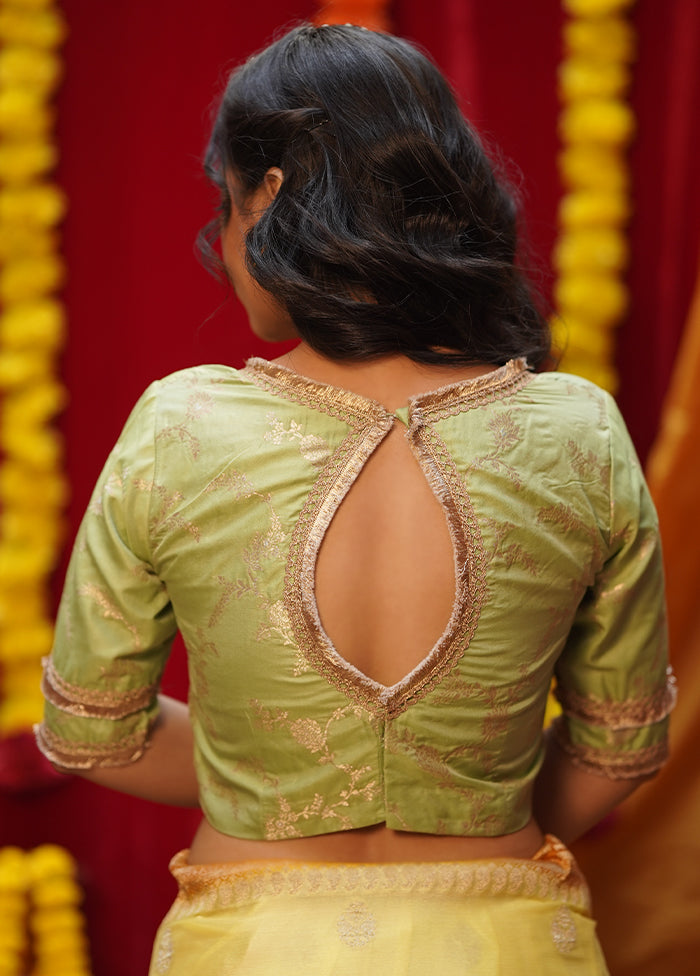 Green Brocade Designer Blouse - Indian Silk House Agencies