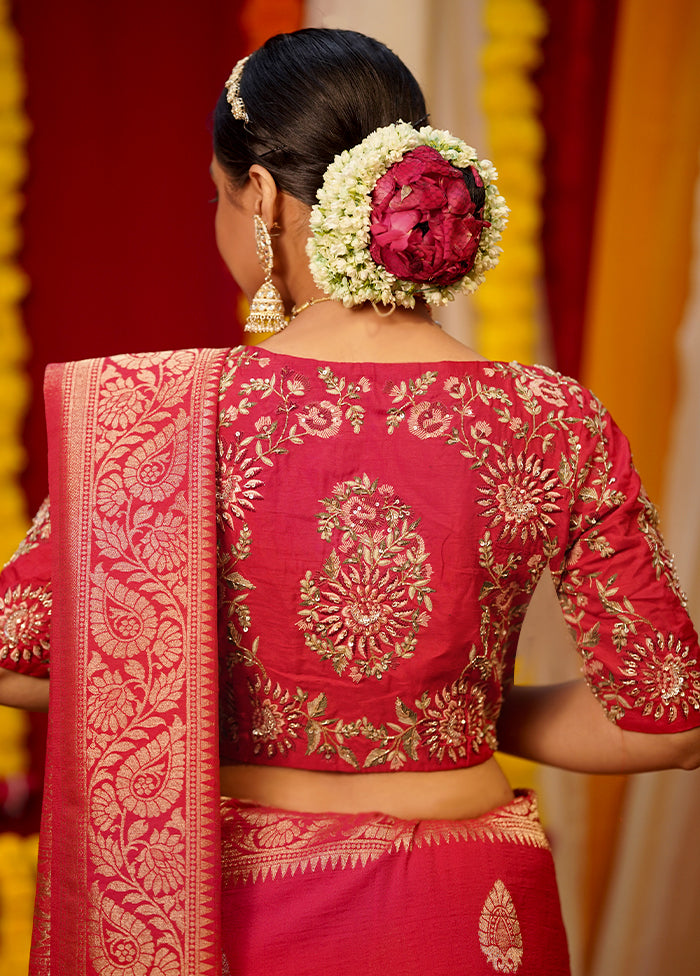 Red Silk Designer Blouse