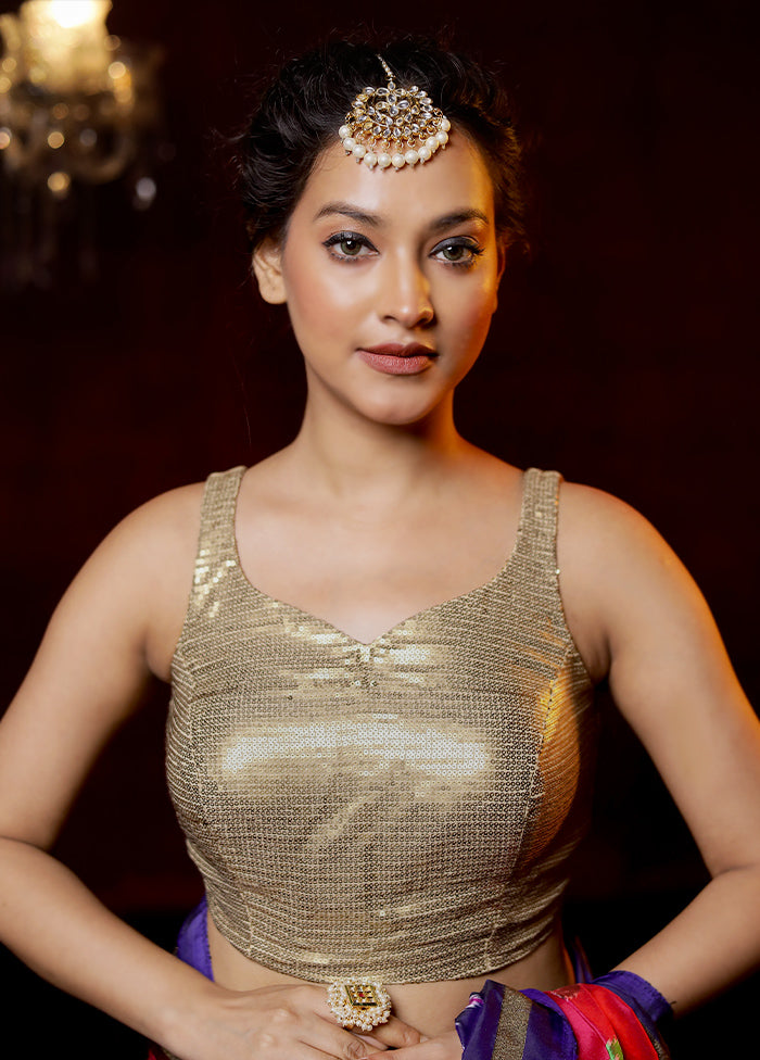 copper sequin blouse