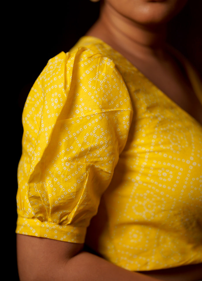 Light Yellow Cotton Designer Blouse - Indian Silk House Agencies