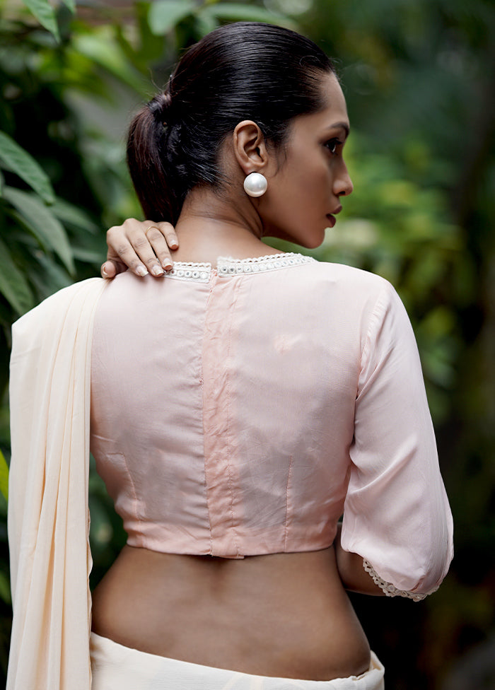 Peach Organza Designer Blouse - Indian Silk House Agencies