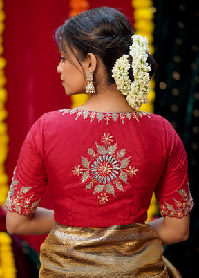 Red Silk Designer Blouse - Indian Silk House Agencies