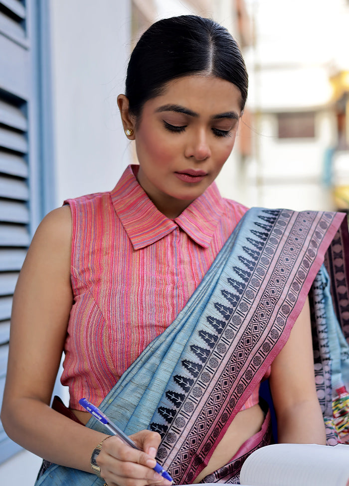 Pink Cotton Silk Designer Blouse