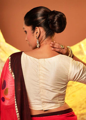 Cream Sweetheart Neck Designer Blouse Piece