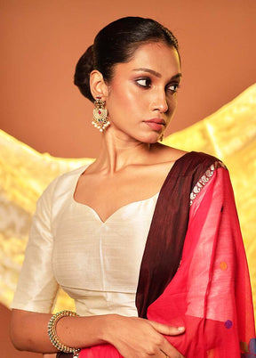 Cream Sweetheart Neck Designer Blouse Piece