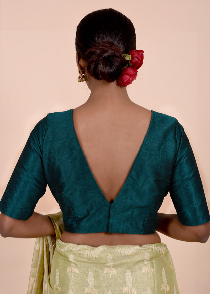 Teal Green Dupion Silk Designer Blouse