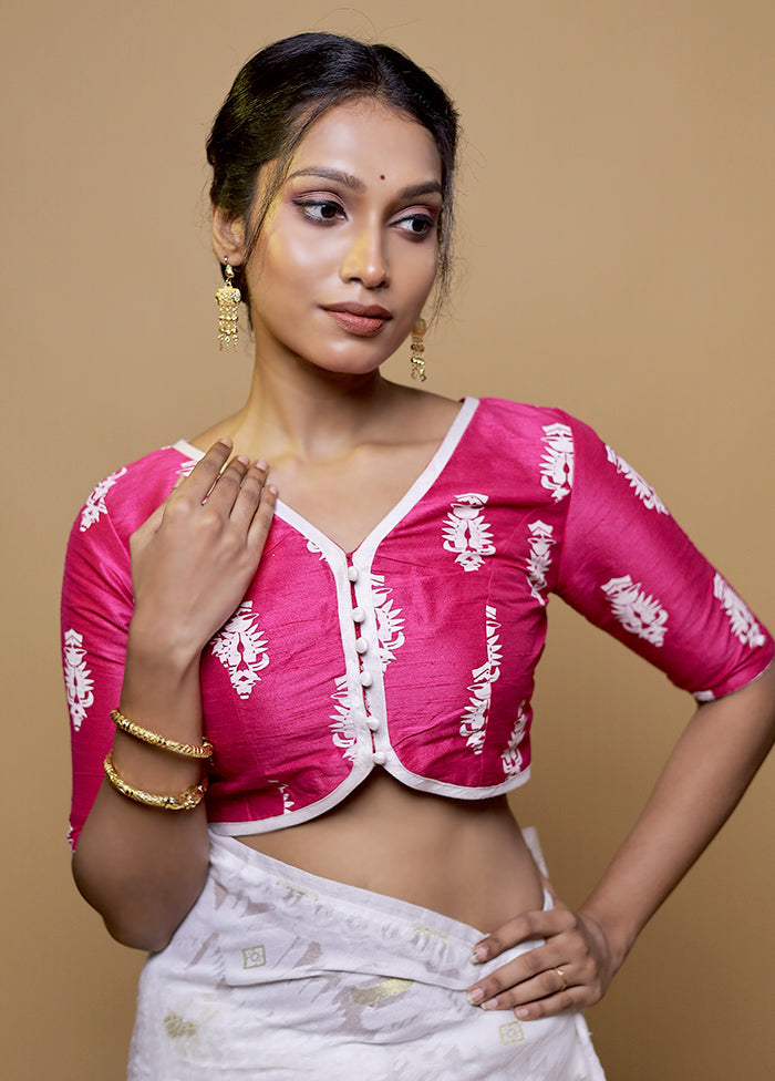 Rani Pink Dupion Silk Designer Blouse