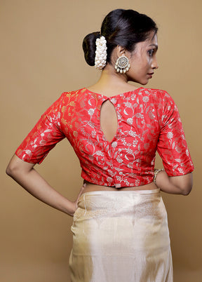 Red Brocade Designer Blouse