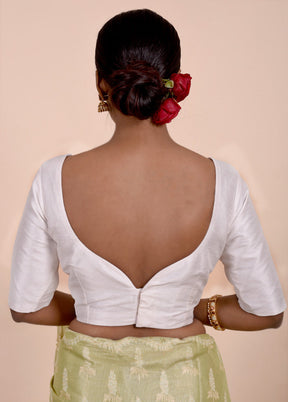 White Dupion Silk Designer Blouse