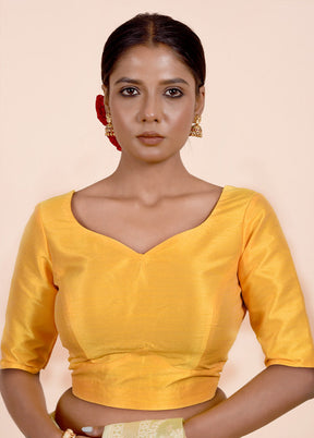 Yellow Dupion Silk Designer Blouse